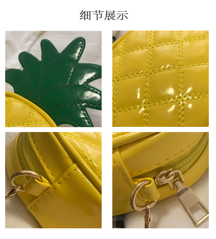 2020 New personalized women's bag, pineapple and strawberry bag, color-blocking chain, single-shoulder crossbody small bag, creative backpack for export undefined