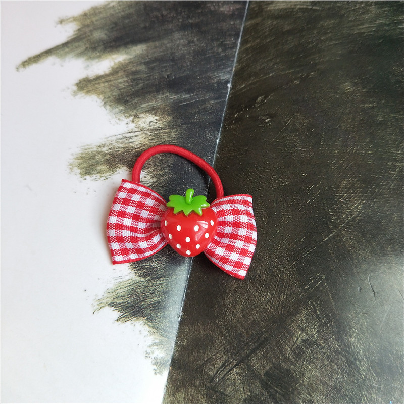 Cute Fruit Strawberry Plastic Cloth Hair Clip Hair Tie1