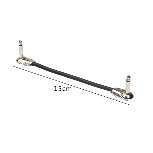 15CM black nickel-plated head double shielded noise reduction 6.35 mono male to male elbow guitar effector cable