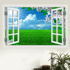 Creative 3D Wall Sticker Fake Window Decorative Wall Art Headboard Wallpaper Self-Adhesive Waterproof Background Wall Poster