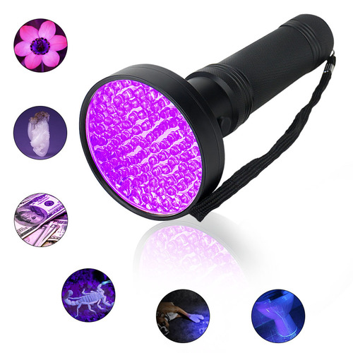 Manufacturer 100LED purple light flashlight UV scorpion flashlight mask fluorescent agent detection flashlight