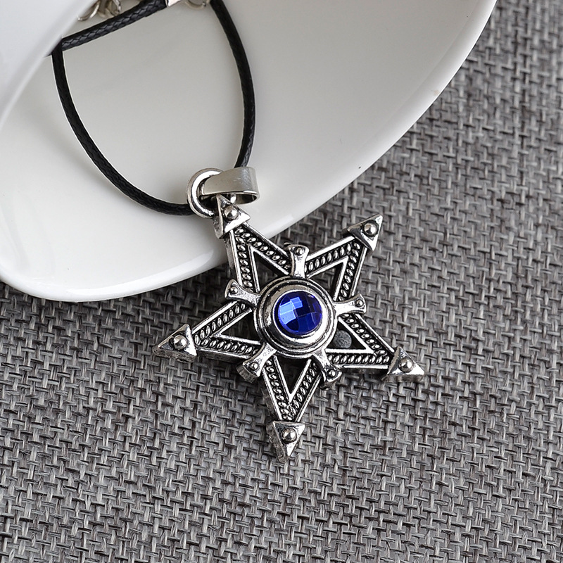 New simple fairy tail black rock shooter pentagram necklace nihaojewelry wholesale