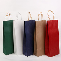 Brown Paper Bag Wine Bag Handbag Wine Bag Brown Paper Red Wine Packaging Bag Gift Bag Factory Direct Sales 