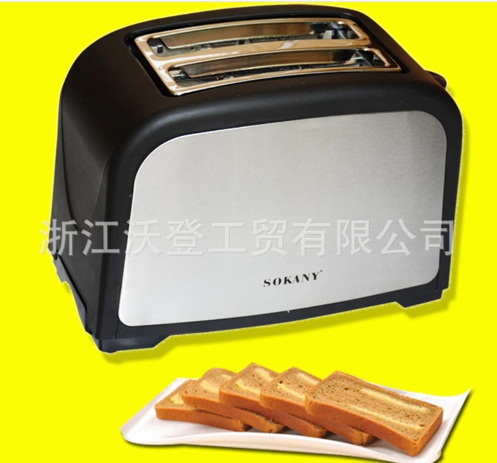 跨境出口家用2片不锈钢烤面包片toaster吐司机多士炉电烤箱WD-523