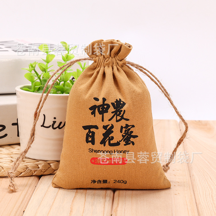 厂家供应染色帆布束口抽绳袋创意束口棉麻袋染色布直销棉布广告袋