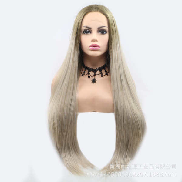 Elegant golden elastic wig