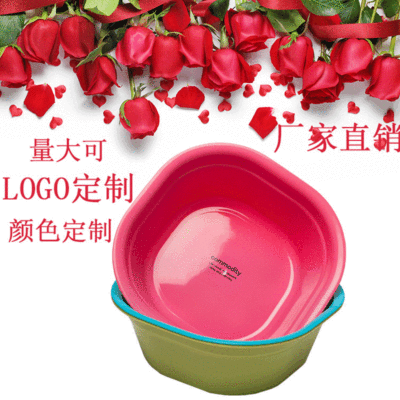 批发方形塑料脸盆 儿童洗脸盆 家用洗衣盆洗脚盆 大号洗衣服盆子|ms