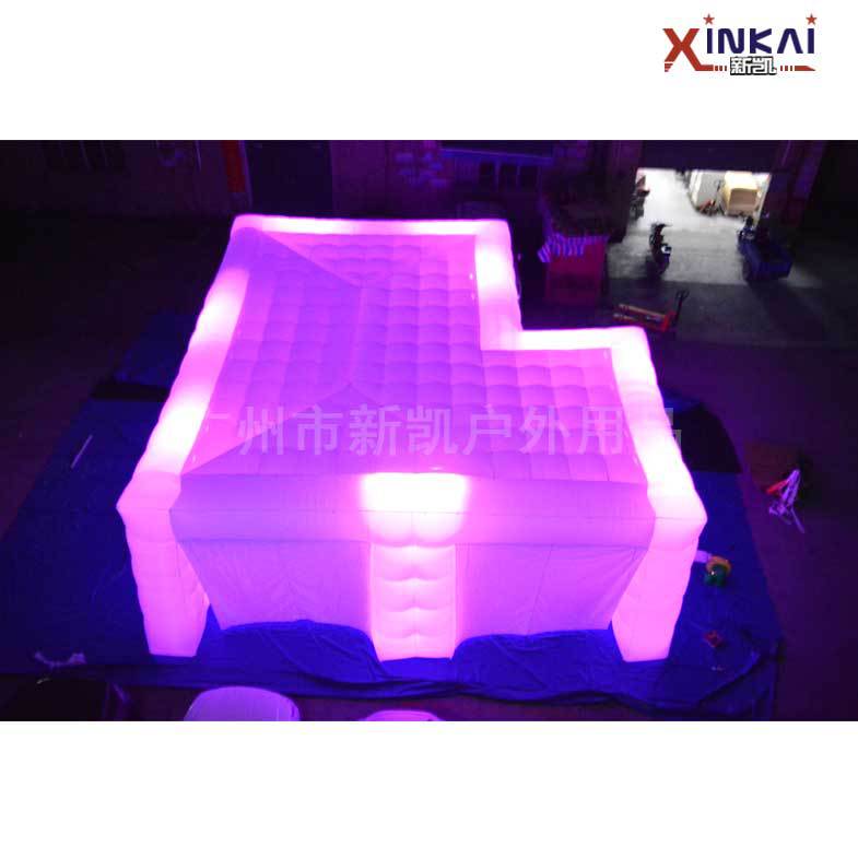 定制户外不规则LED灯发光帐篷 户外LED 遥控灯光变色充气帐篷