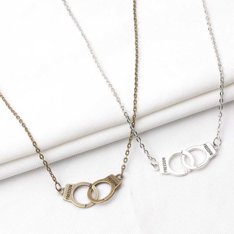 Fashion Handcuffs Alloy Plating Couple Necklace 1 Piece display picture 3