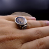 荣钰 Turkish calligraphy 925 Silver plating ring exotic text eagle totem personality men's ring