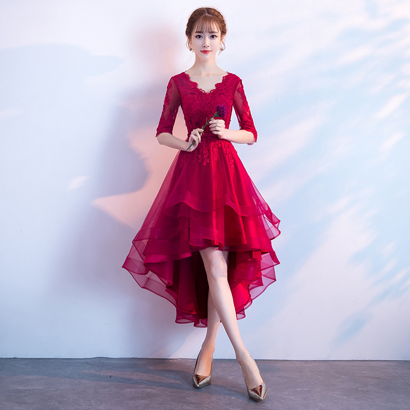 Bride Toast Dress 2020 New Summer Modern Red Short Slim Wedding Engagement Evening Dress Dress Women Bride Toast Dress 2020 New Summer Modern Red Short Slim Wedding Engagement Evening Dress Dress Women