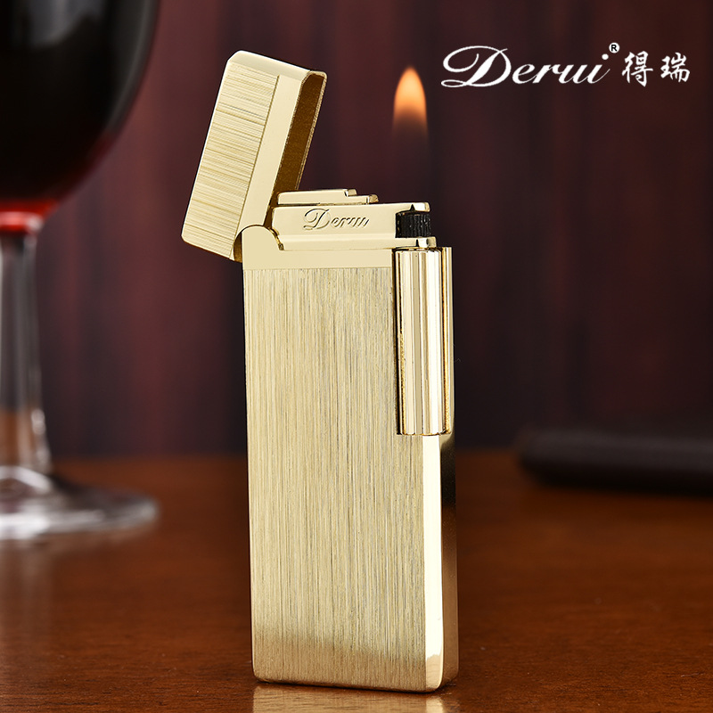 正品德瑞朗声个性充气异型超薄打火机创意复古老式砂轮抖音网红款