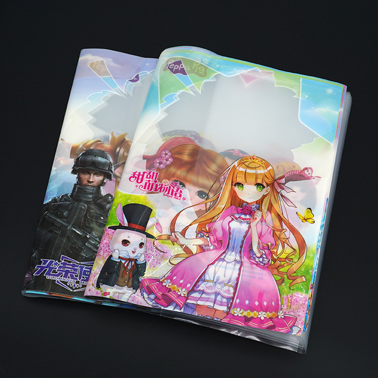 Student 16K Large Book Cover, Anime & Cartoon Activity Book Cover, Color Printed Thickened Textbook Bag, Eco-friendly Non-slip Book Film