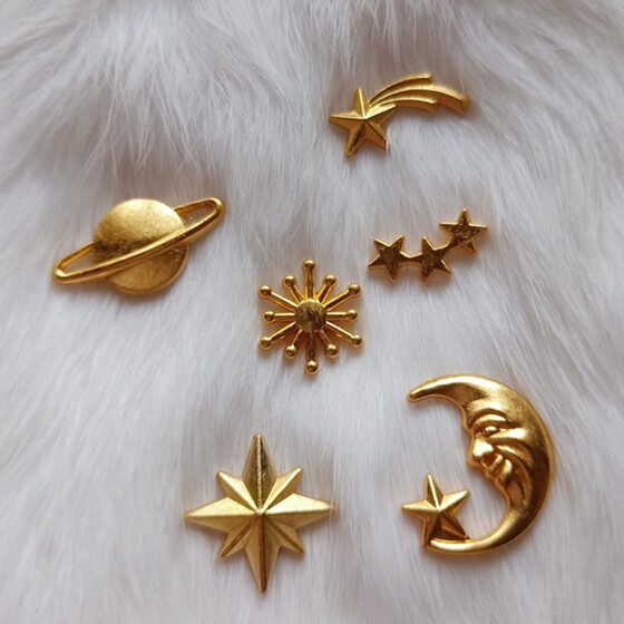 Starry Sky March Universe Planet Moon Star Metal Accessories Mobile Phone Shell Material Enclosure Material UV Glue Drops