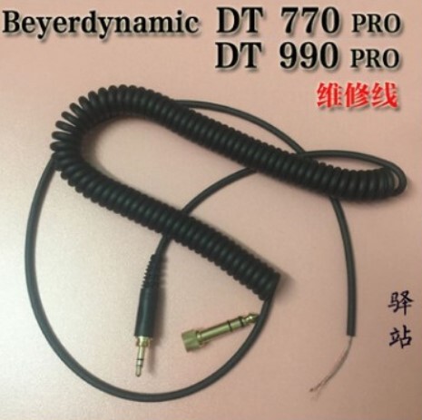 Beyerdynamic Dt220/770 Pro/990Pro Thick Spring Cable Telephone Line with 3.5 to 6.5 Connector