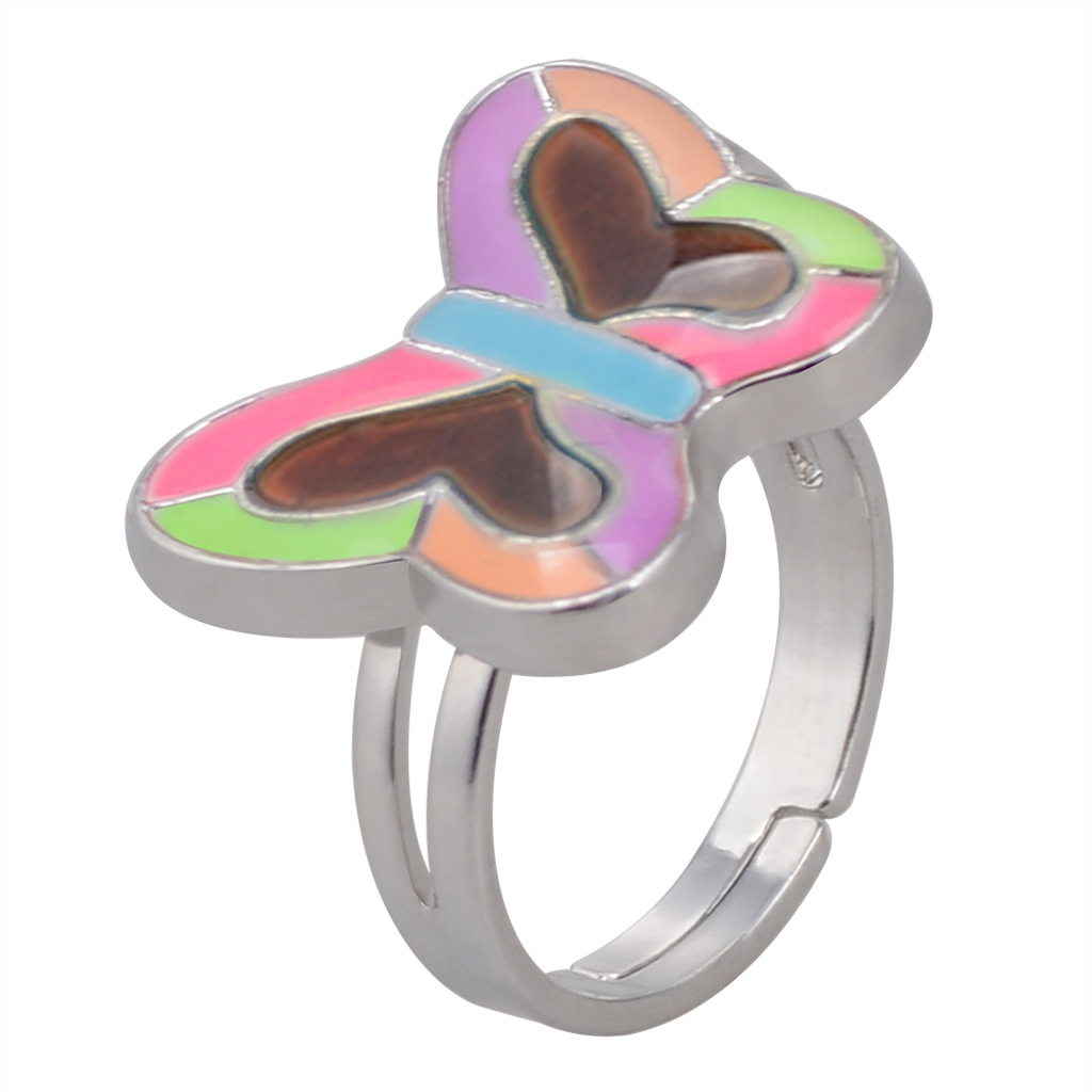 50g Weight Artificial Gemstones Inlay Material Birthday Occasion Alloy Material Heart Pattern Women'S Gender Plating Design Fashion Style Simple Peach Heart Love Butterfly Moon Color Changing Ring 28