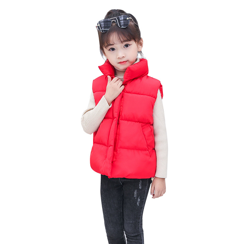 2020 Otoño e Invierno nuevos niños abajo Chaleco de algodón moda grandes, medianos y pequeños niños y niñas cremallera chaleco abrigo de pan