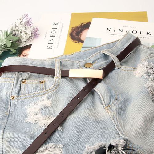 Women's Korean Version Smooth Buckle Stylish Versatile Belted Dress, Fashion Plate Belt Slim Belt Dress, Clothing Decoration Pants Waist Belt, Dropshipping