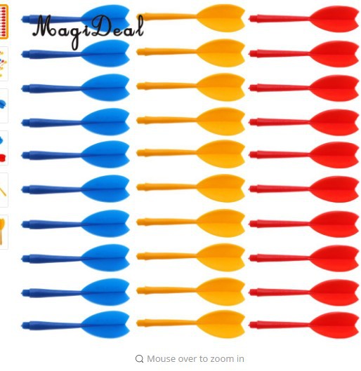Dart accessories: 6mm large threaded dart rod with good toughness. 30 pieces of one-piece dart tails for sale