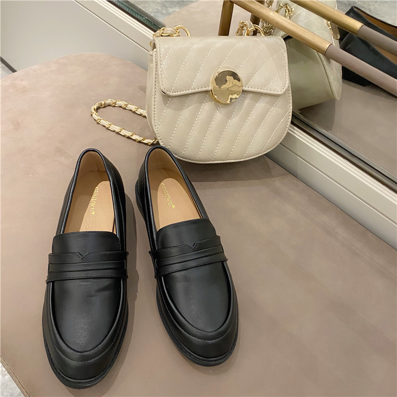 solid color leather flats  NSHU62861