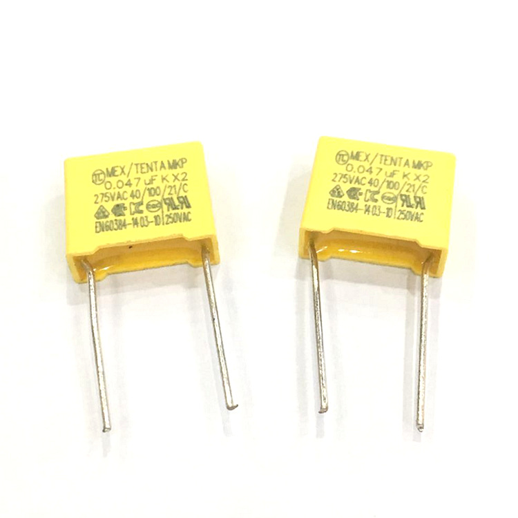 CBB Y2直插安规电容X2 1UF 275VAC常用脚距 校正黄色电容105K 473