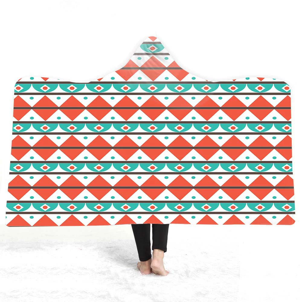 Волшебный плащ-плащ с капюшоном, Двухслойное плюшевое богемное трансграничное одеяло с капюшоном для взрослых и детей