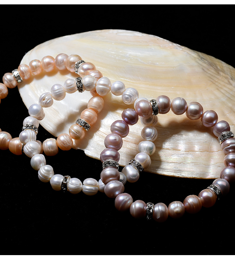 Simple Style Round Pearl Beaded Bracelets 1 Piece display picture 4