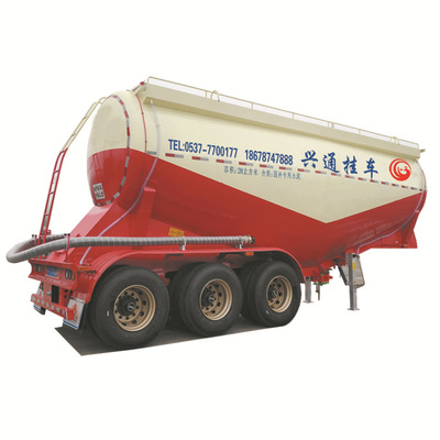 轻量化山东兴通粉煤灰罐车水泥厂灰料专用运输半挂车根据要求定制|ms