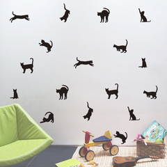 宏彥牆貼 時尚家居創意兒童房背景牆貼畫 九隻黑貓  vinyl牆貼 07