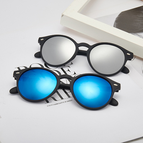  New Korean Style Fashion Sunglasses Trendy Retro Ink Internet Celebrity Colorful Reflective Sunglasses 1802
