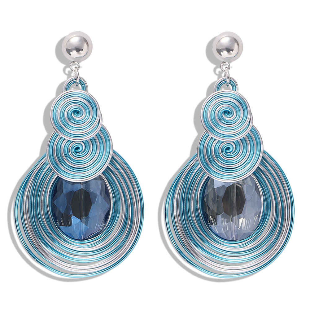 New Alloy Gem Earrings display picture 2