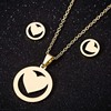 Necklace, chain, set stainless steel heart-shaped, jewelry, 3 piece set, wholesale