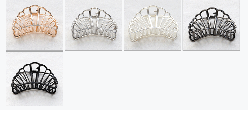 Fashion Scallop Minimalist Metal Barrettes Large Alloy Grip Hair Accessories Wholesale display picture 1