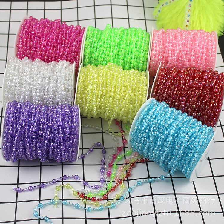 Pastening flashing doll handmade DIY makes color necklace crystal beads children string bead necklace roll 20 meters