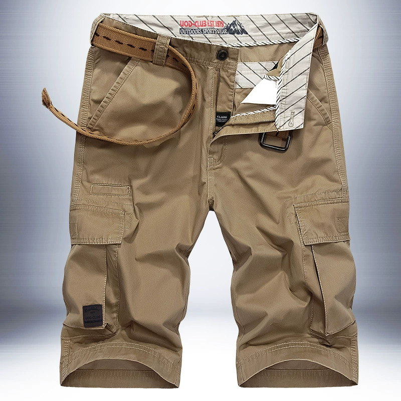 Летние шорты, мужские, Свободные повседневные спортивные 5-минутные брюки больших размеров с несколькими сумками, Tide 887