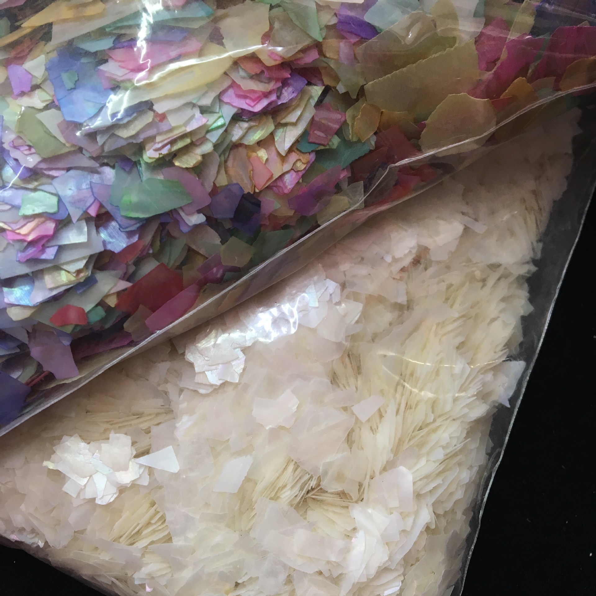 1公斤/袋 彩色白色日系美甲饰品天然贝壳纸碎片不规则贝壳碎片