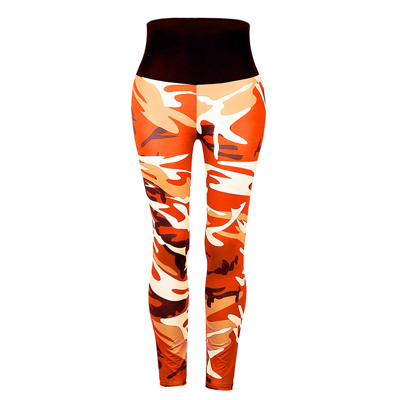 fall/winter cross-border women s high waist camouflage print leggings NSKX5882
