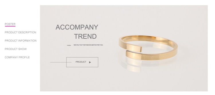 Emanco Offener Paar Ring Einfacher Geometrischer Glänzendes Edelstahl Ring Koreanischer Vergoldeter Titan Stahl Ring display picture 1