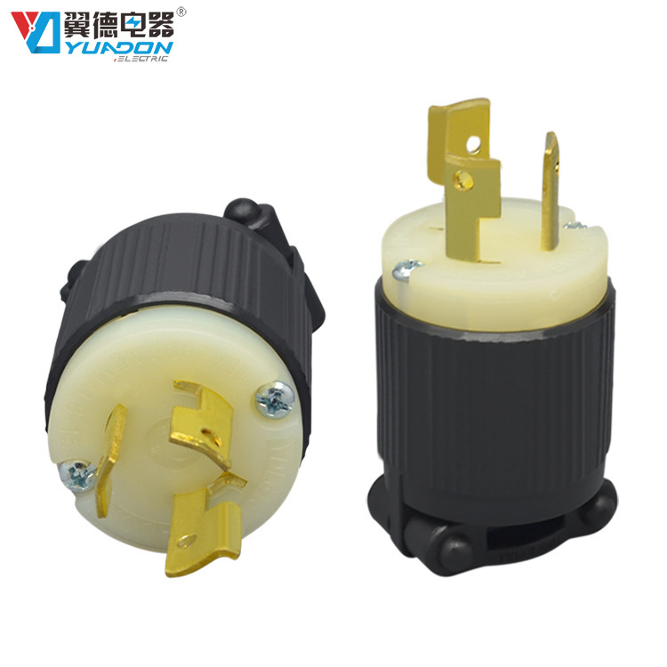 翼德NEMA L6-15P暗装美式插头 防松美式插座 美国发电机专用插座