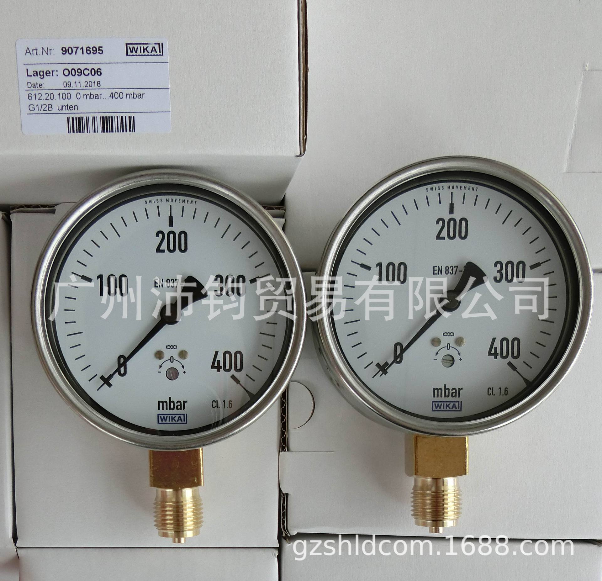 WIKA威卡EN837-3压力表锅炉压力表61220100微压表高温气体压力表