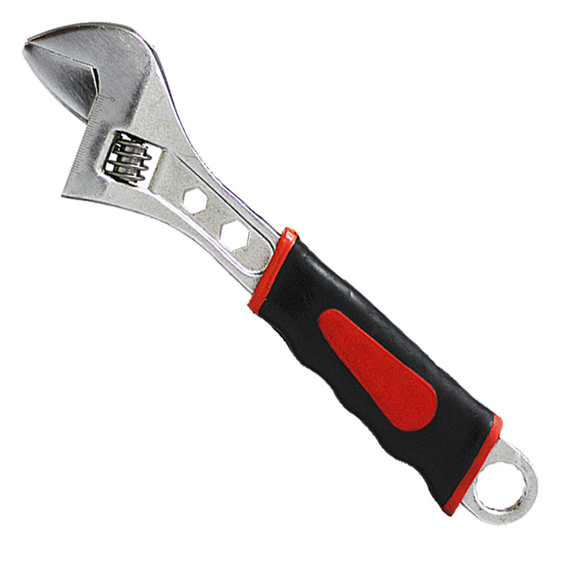 Juego de herramientas con mangos forjados naranja-negros de 6 y 8 pulgadas, llave ajustable con mango forjado, llave ajustable multiusos con mano de obra forjada.