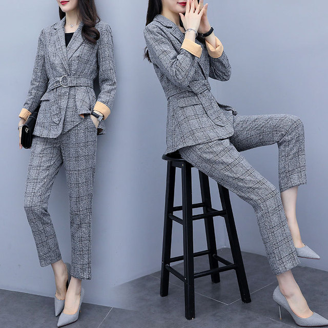 Autumn 2020 new slim casual suit two piece Leggings