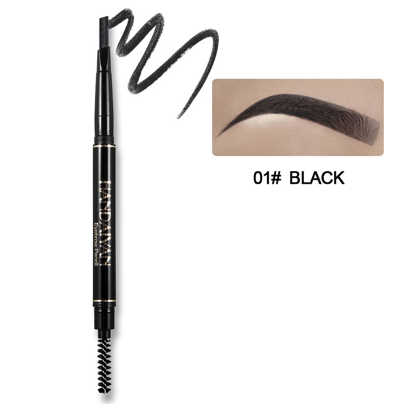 Double Head With Brush Automatic Rotation Waterproof Non-smudge Triangle Eyebrow Pencil display picture 3