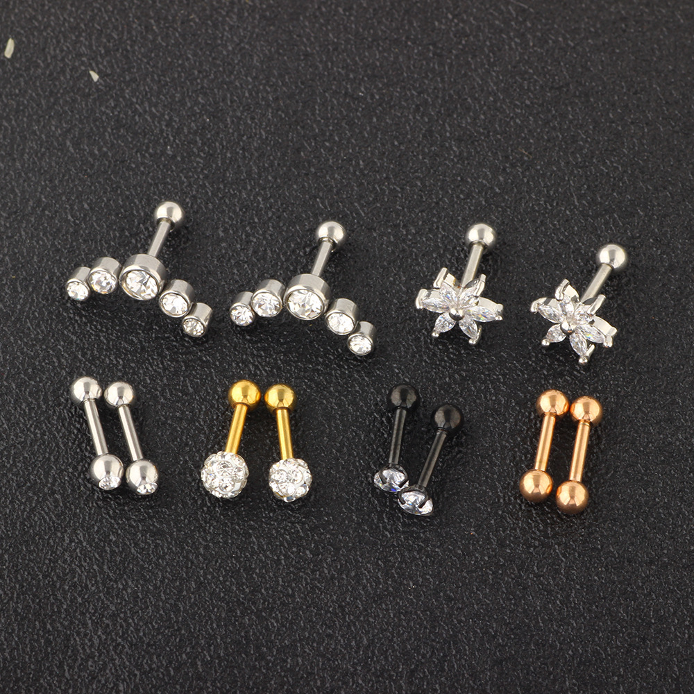 Heart Shape Stainless Steel Ear Stud Set - Ear Clip & Ear Bone Piercing Jewelry for Women Men detail image 11