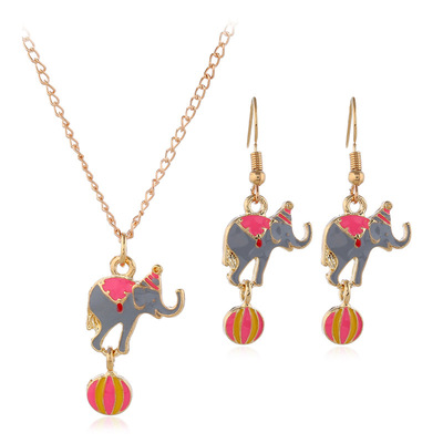 Occident fashion new pattern animal Jewelry ebay AliExpress wish lovely Circus Earrings Necklace suit