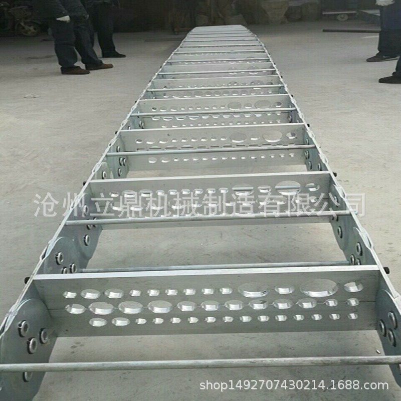 生产机床桥式钢铝拖链 钢制全封闭穿线拖链 线缆金属坦克链