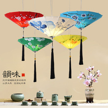 新中式吊灯中国风布艺竹伞灯大厅创意复古餐厅会所展厅走廊灯日式