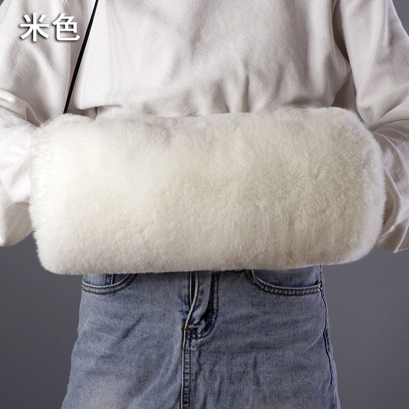 Imitación de piel de zorro protector de mano invierno engrosada mano más caliente de la mano manga de felpa almohada mano más caliente calentador de la mano