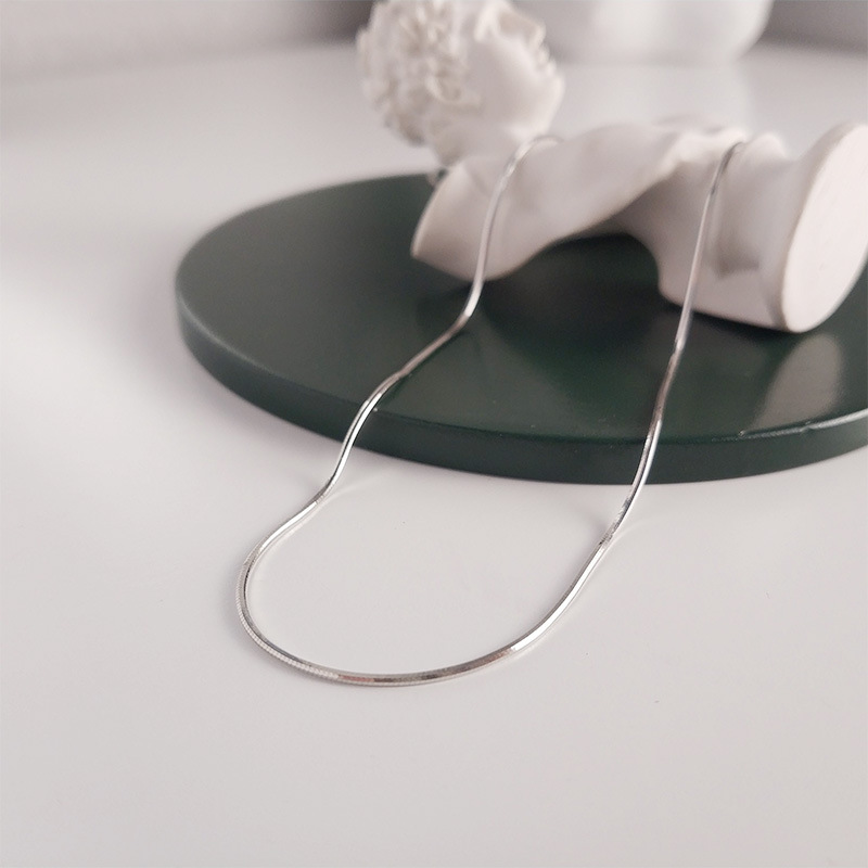 6g Weight Necklace Classification snake chain Chain Type 1 Piece Quantity Daily Occasion 925 Sterling Silver Material Solid Color Pattern Women'S Gender Plating Design Simple Style Style 925 Sterling Silver Snake Chain Plating Solid Color Necklace 8