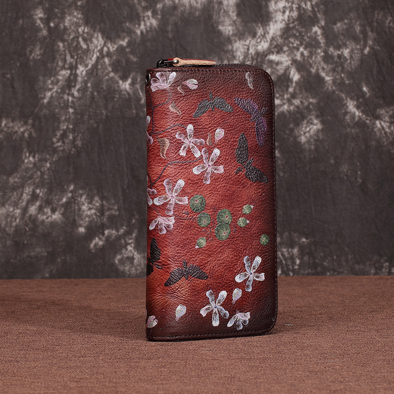 New Genuine Leather Long Zipper Women's Cowhide Wallet Large Capacity Handheld Bag_voghion.com